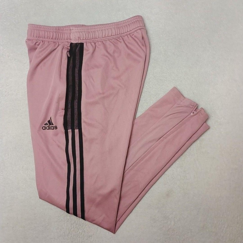 Adidas Track Pants Mens S Pink Tiro Soccer Slim Tapered Zip Pocket Gym Training